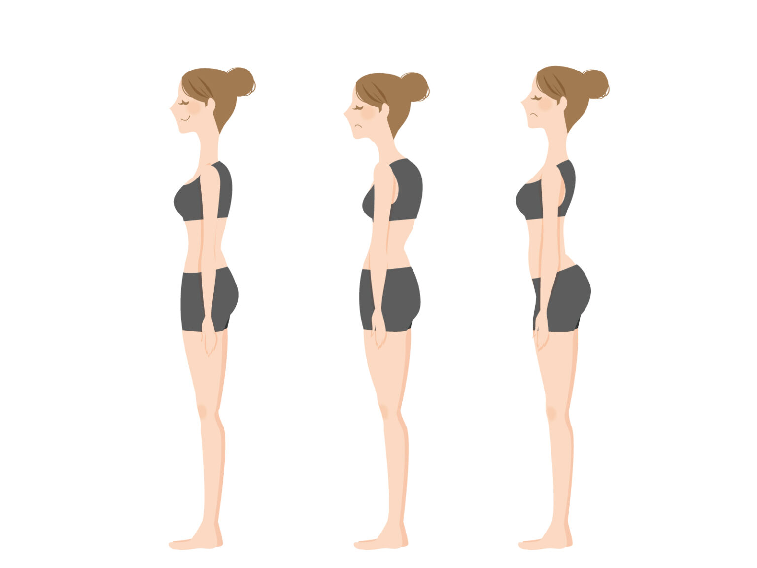 身体の歪みでの痛みの原因と症状を解説するイラスト（腰楽院オアシス）